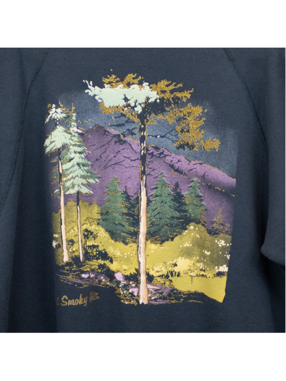 Vintage Hanes steel blue Smokey Mountain print crewneck sweatshirt-XL - Picture 2 of 4